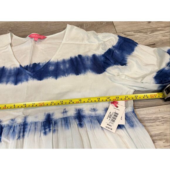 Simply Southern blue and white tie-dye knee length midi dress size L - Picture 5 of 11